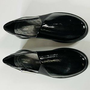 Clarks Collection Kaleigh Step Leather Suede Slip On Shoes Black US Women's 9 M